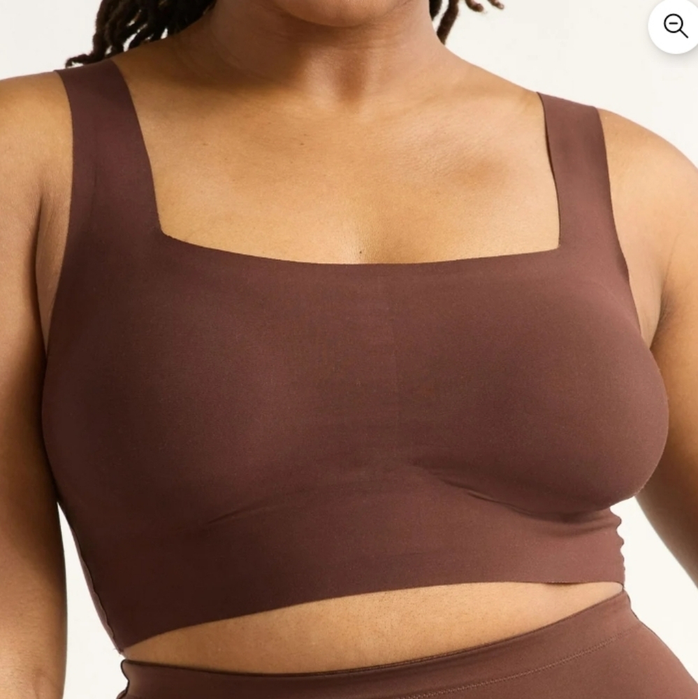Women's Wirefree Bonded Longline Squareneck Bra   Various Sizes   NWT Brown